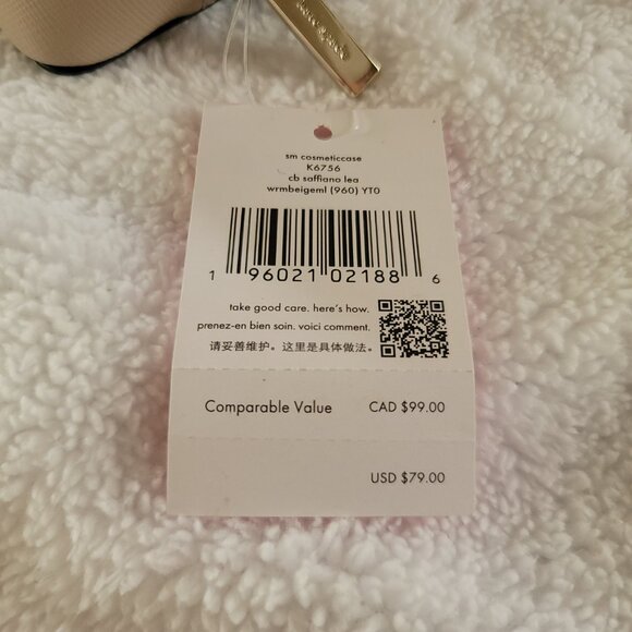 Kate Spade Two-Tone Staci Cosmetic Case K6756 - Black and Cream - Picture 10 of 13